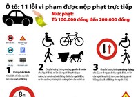 Những lỗi vi phạm giao thông được nộp phạt trực tiếp