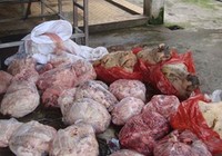 Xe khách lộng hành chở thực phẩm bẩn