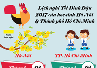 Lịch nghỉ tết Đinh Dậu của học sinh Hà Nội và TP.HCM