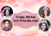 12 ngày, Việt Nam ‘ra lò’ 10 hoa hậu, á hậu