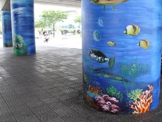 Gầm cầu Rồng và kè biển thành nơi triển lãm tranh 3D