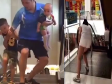 Clip người dân cẩn thận hơn khi đi thang cuốn