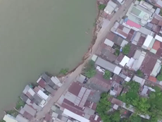 Toàn cảnh vụ sạt lở ở An Giang nhìn từ trên cao