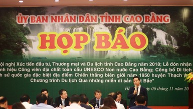 Cao Bằng nhận danh hiệu Công viên địa chất toàn cầu tháng 11