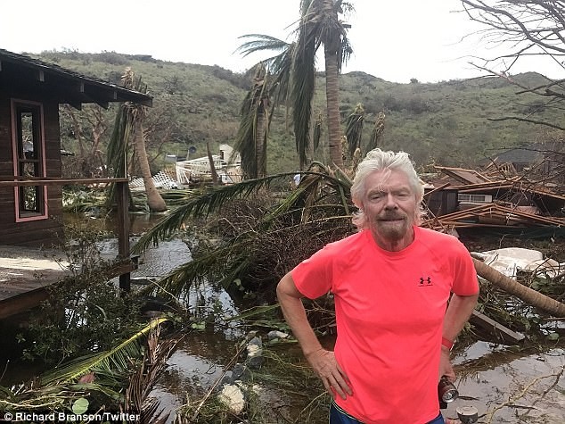 Nhà tỷ phú Richard Branson tan hoang sau bão Irma