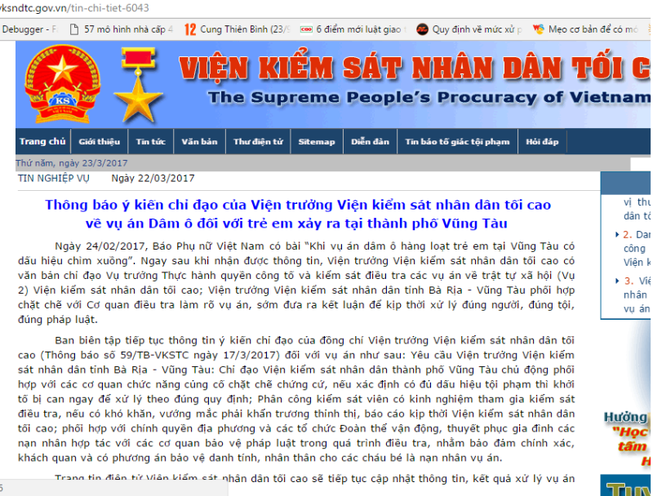 Thông tin mới vụ dâm ô trẻ em ở Vũng Tàu
