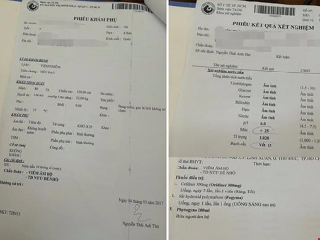 Phát hiện tế bào nam trong dịch âm đạo bé gái lớp 1