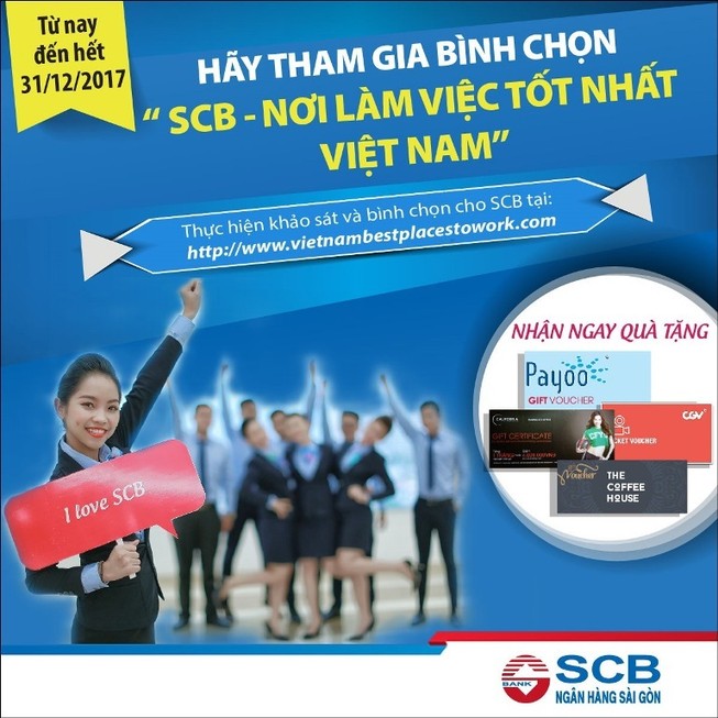 Tham gia khảo sát, nhận quà hấp dẫn với SCB