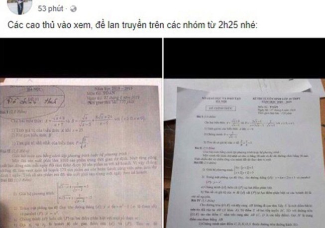 Tạm giữ thầy giáo để lọt đề văn, toán ra ngoài