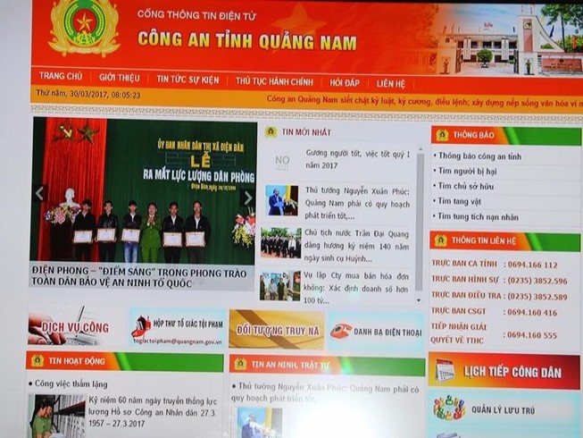 Công an tỉnh Quảng Nam ra mắt cổng thông tin điện tử