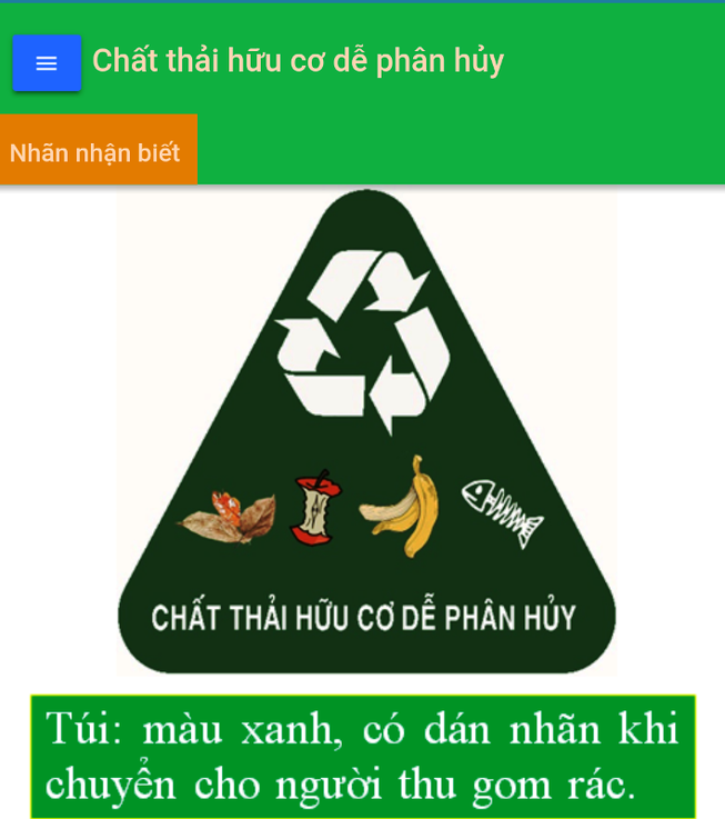 Phân loại rác thải ngay trên điện thoại thông minh