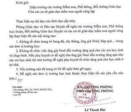 Sở GD&ĐT nói về công văn cấm ông già Noel vào trường học
