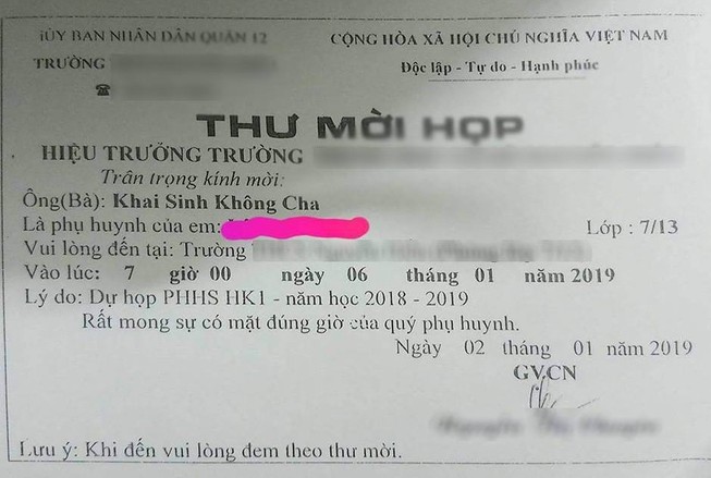 “Khai sinh không cha” và những kiểu thư mời gây ức chế