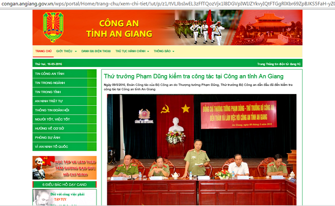 Ra mắt Cổng thông tin điện tử Công an tỉnh An Giang