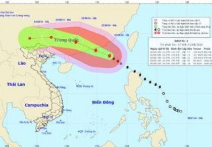 Bão số 2 giật cấp 14 trên biển Đông