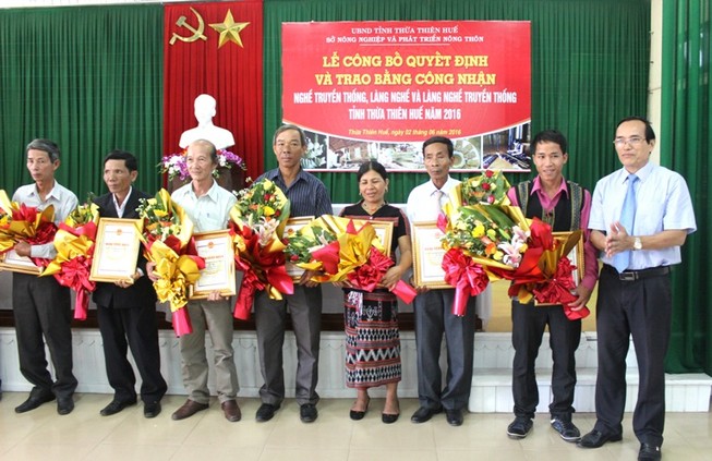 Thừa Thiên Huế công nhận 6 làng nghề truyền thống