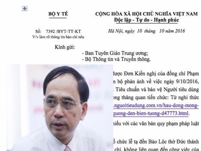 Bộ Y tế gửi công văn về clip Vụ trưởng bị tố hầu đồng