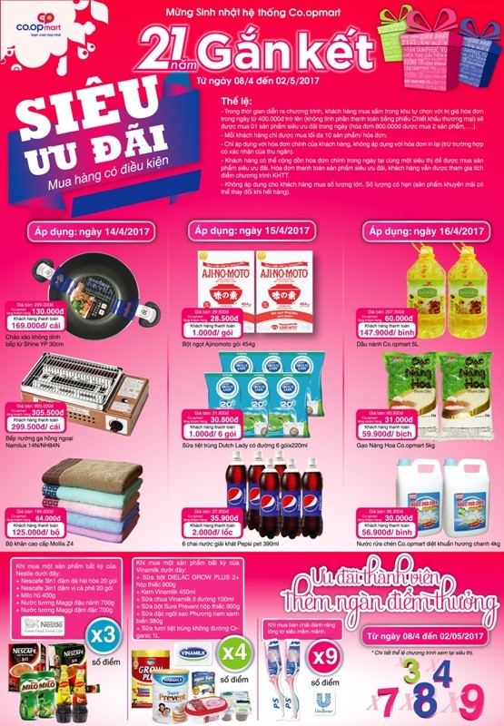Co.opmart: Một số sản phẩm giảm giá chỉ còn 1.000 đồng