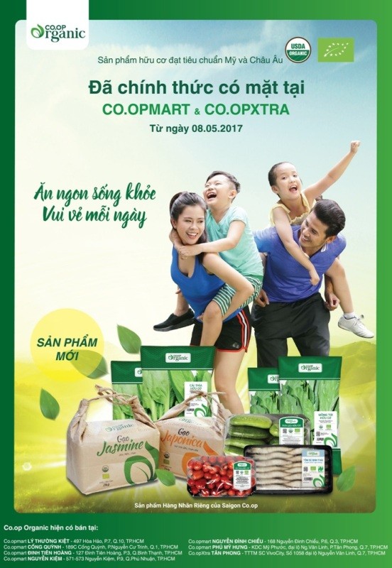 Co.opmart, Co.opXtra ra mắt thực phẩm Co.op Organic