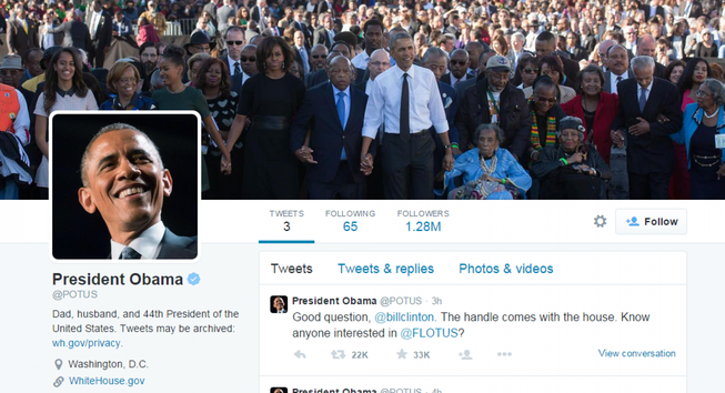 Twitter của Obama: Hơn 1 triệu người theo dõi trong vòng 5 giờ
