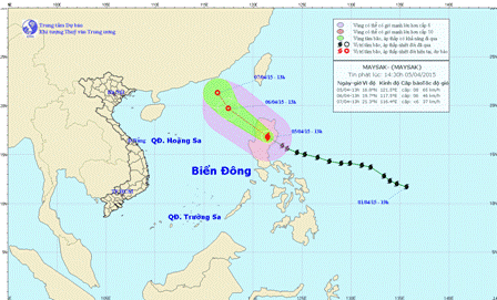 Bão Maysak suy yếu thành áp thấp