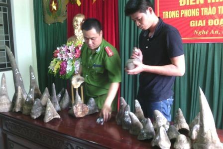 Thưởng nóng vụ bắt 2 đối tượng vận chuyển 31 sừng tê giác