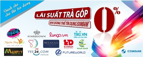 Trả góp không lãi suất với thẻ tín dụng Eximbank