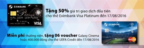 Ưu đãi lớn cho người dùng thẻ của Eximbank