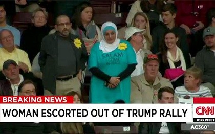 Một phụ nữ Hồi giáo bị đuổi khỏi buổi vận động tranh cử của Donald Trump