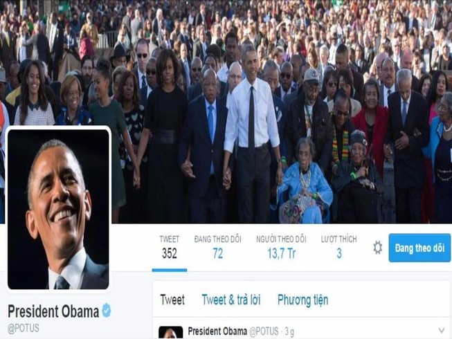 Xúc động lời chia sẻ cuối cùng trên Twitter của Obama