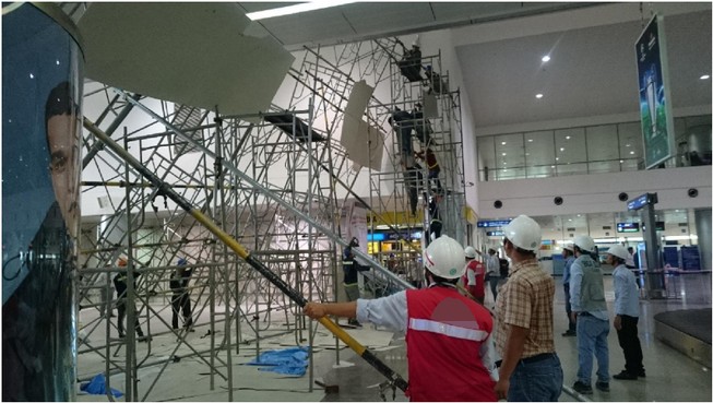 Khắc phục sự cố đổ giàn giáo tại sân bay Tân Sơn Nhất