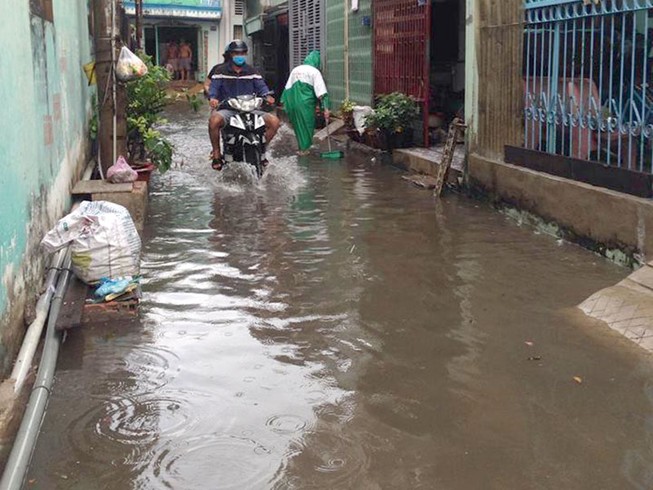 Mưa đột ngột giữa mùa khô, TP.HCM ngập cục bộ