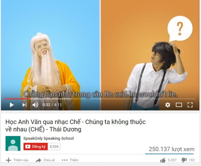 Thầy giáo dạy tiếng Anh bằng nhạc chế và thơ