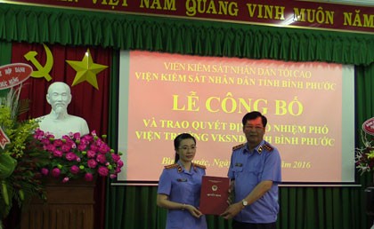 Bình Phước có nữ phó viện trưởng VKSND tỉnh 37 tuổi
