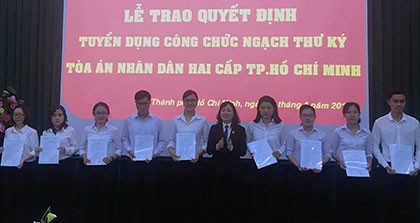 TP.HCM: Tuyển dụng 42 thư ký tòa mới
