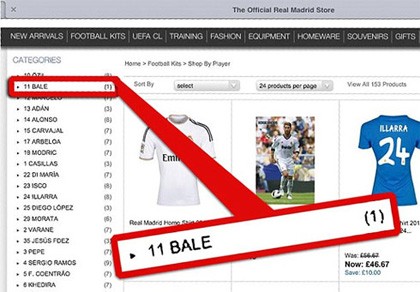 Real Madrid mở bán áo đấu mang tên Bale