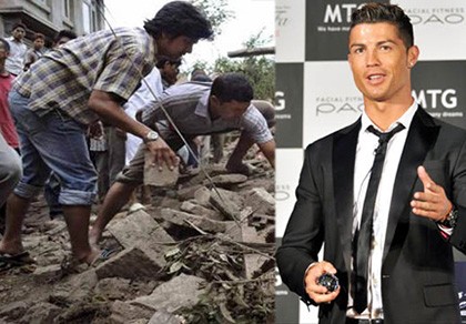 Ronaldo ủng hộ gần tám triệu đôla cho nạn nhân động đất Nepal