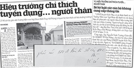Hiệu trưởng thích tuyển người thân nói gì?