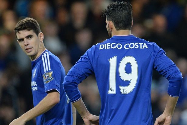 Nội bộ Chelsea lại dậy sóng: Costa và Oscar choảng nhau trên sân tập