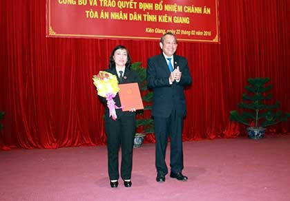 Bổ nhiệm chánh án TAND tỉnh Kiên Giang