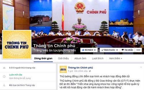 Trưng cầu ý kiến người dân trên Facebook về dịch vụ công