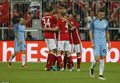 Guardiola bại trận trước ‘tình cũ’ Bayern trong ngày ra mắt Man. City