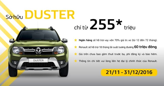 Chỉ 255 triệu đồng, rinh ngay Renault Duster