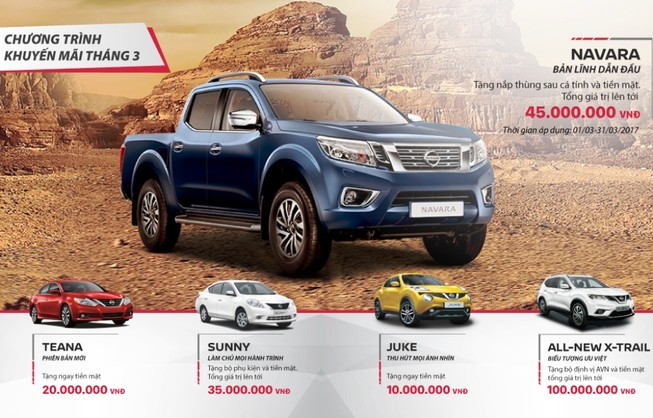 Chương trình khuyến mãi tháng 3 của Nissan Việt Nam