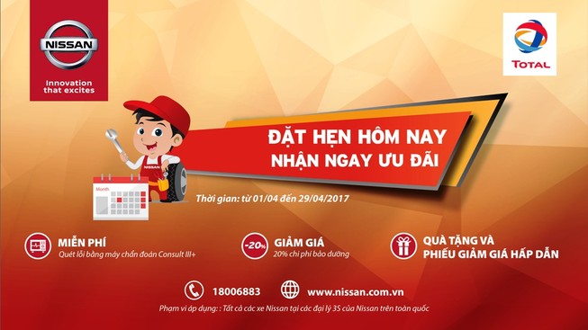 Đặt hẹn hôm nay, nhận ngay ưu đãi của Nissan