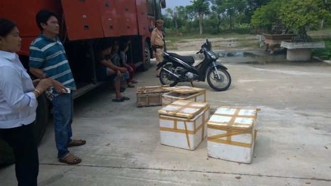Phát hiện xe khách chở thực phẩm bẩn và xe máy bị trộm