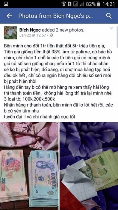 Thực hư chuyện '1 triệu đồng tiền thật đổi 6 triệu đồng tiền giả'