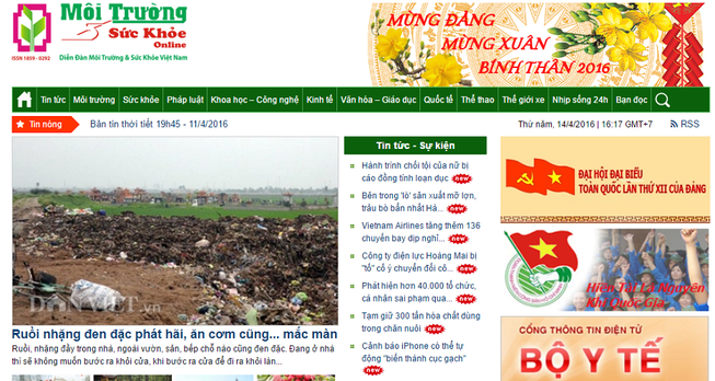 Đình bản trang tin Môi trường và Sức khỏe 3 tháng