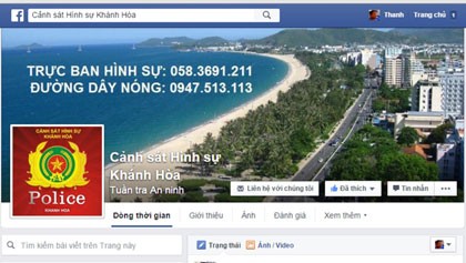 Công an Khánh Hòa lập Facebook, điện thoại nóng quản lý địa bàn