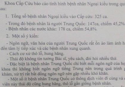 Bệnh nhân người Trung Quốc làm khó bệnh viện